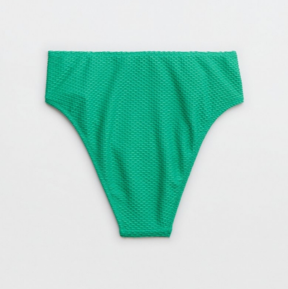 🆕️NWT Aerie Jacquard Bikini in 'Green Dazzle', Size Small - Picture 12 of 16